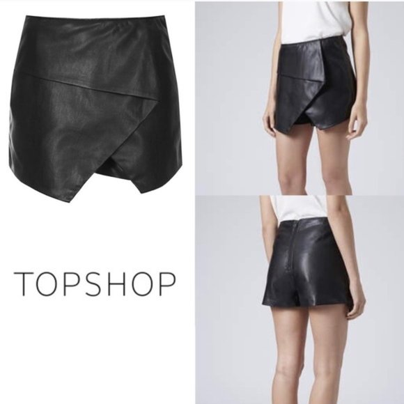 Topshop Pants - TopShop Faux Leather Skort